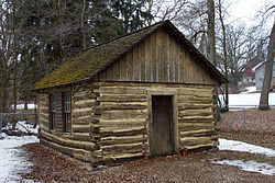 The Urjans Iverson House, the 1866 log cabin of a Norwegian immigrant, was also used to host school and church services and listed on the National Register of Historic Places.