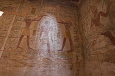 Interior detail depicting Amenhotep II with natural spotlight