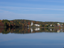 The hamlet of Carmel seen across Lake Gleneida from US Route 6