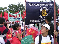 菲律宾外籍家庭佣工组织也有参与