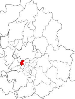 Map of Gyeonggi Province highlighting Manan District.