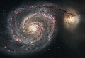 Messier 51, the Whirlpool Galaxy, photographed by the Hubble Space Telescope.
