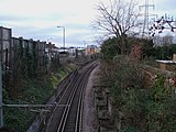 Gauntlet track just northwest of the tram stop