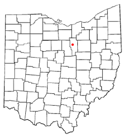阿什兰市在俄亥俄州的位置