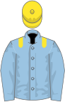 Light blue, yellow epaulets and cap