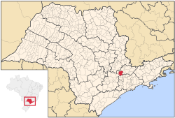 Location of Jundiaí in the state of São Paulo