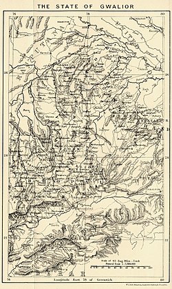 Map of Gwalior State in 1903