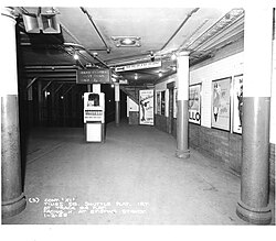 A view of the northbound platform Track 4 in 1958
