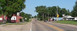 Downtown Tryon: looking east along Nebraska Highway 92/97