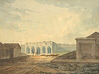 A view of the Hoally Gateway, Srirangapatnam, where Tipu Sultan was killed, Seringapatam (Mysore), by Thomas Sydenham (c. 1799)