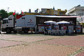 A bloodmobile of Turkish Red Crescent in Gazipaşa, Antalya, Turkey.