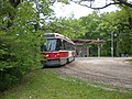 CLRV #4100 leaving High Park Loop's shelter.