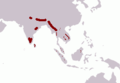 Range of the Asian elephant