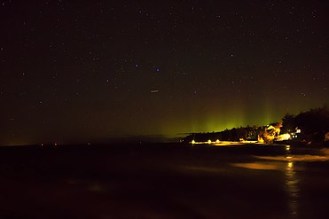 An aurora in the sky above Liberty Grove in 2015.