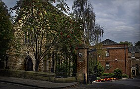 The chapel viewed from outside the college gates
