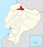 Map of Imbabura Province in Ecuador