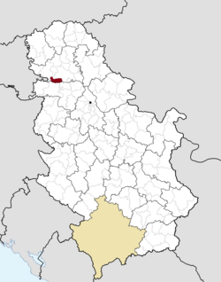 Location of the municipality of Beočin within Serbia