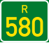 Regional route R580 shield
