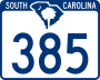 South Carolina Highway 385 marker