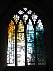 Modern stained-glass church window by Sarah Bristow