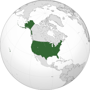 Location of USA, U.S.