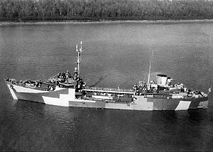 USS Chehalis (AOG-48) Photographed c. 1944, while wearing Camouflage Measure 32, Design 3D