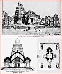 Nashik Maharashtra temple, cross section and plan (1910 sketch)
