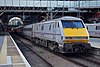 BR/GEC Class 91 of East Coast in their livery at Kings Cross in 2012