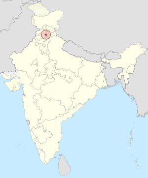 The map of India showing Bilaspur State