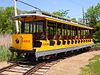 A preserved Connecticut Company open-side streetcar at the Shore Line Trolley Museum in 2004