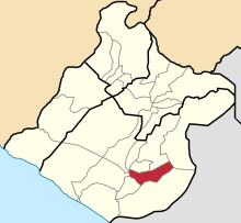 Location of Pocollay in the Tacna Province