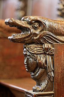 Stall carving at the Église Notre-Dame. Lampaul-Guimiliau