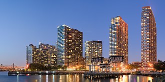 The site of a landing at Gantry Plaza in Long Island City