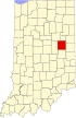 State map highlighting Delaware County