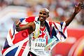 Image 66Mo Farah is the most successful British track athlete in modern Olympic Games history, winning the 5000 m and 10,000 m events at two Olympic Games. (from Culture of the United Kingdom)