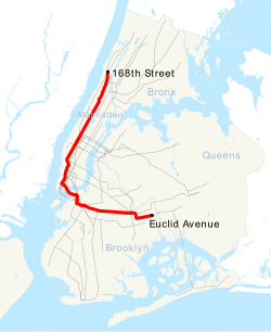 Map of the "C" train