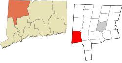Kent's location within the Northwest Hills Planning Region and the state of Connecticut