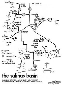 A map of the territory of the Tompiro Indians