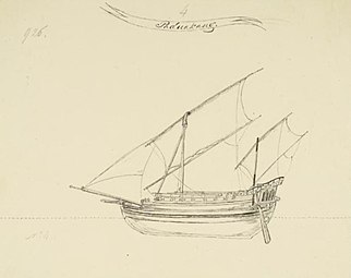 A drawing of paduakang, c. 1821–1828.