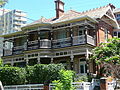 Elvo, Woollahra, (c.1900). A Queen Anne style house with strong Federation Filigree elements.