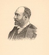 black and white side profile sketch of a man with a beard