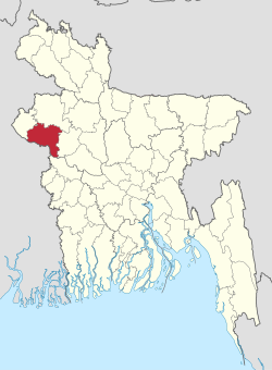 Location of Rajshahi District in Bangladesh