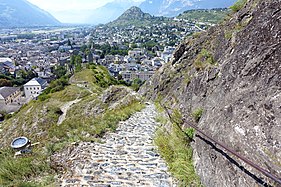 Very steep stone path.