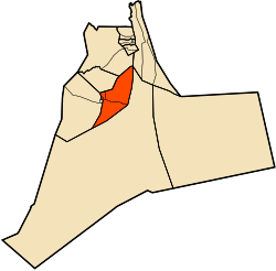 Map of Ouargla Province highlighting Sidi Khouïled District