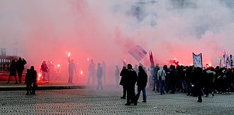 Demonstration of Paris Saint-Germain supporters in Paris, 13 March 2011.