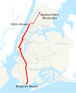 Map of the "B" train