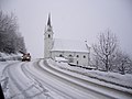 Village church in winter