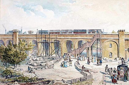 Spa Road railway station, Bermondsey, 1836