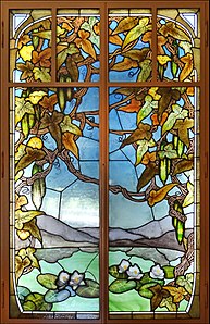"Luffa and Water Lily" Window by Jacques Grüber (1907–08) Musée de l'Ecole de Nancy)