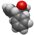 Van der Waals space filling model of 1,1-diphenylacetone